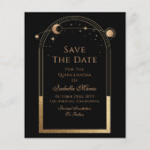 Celestial Black Save The Date Verjaardag Quinceane (Voorkant)