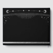 Celestial Black Silver Sun Moon Stars Wedding  Gastenboek (Achterkant)