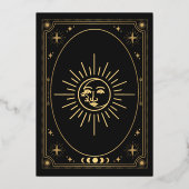 Celestial Black Tarot Kaart bruiloft Folie Uitnodi (Achterkant)