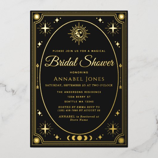 Celestial Black Tarot Kaart Vrijgezellenfeest Uitn (Voorkant)