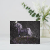 Celestial Black Unicorn Briefkaart (Staand voorkant)