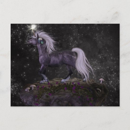 Celestial Black Unicorn Briefkaart (Voorkant)