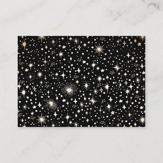 Celestial Black Wedding Honeymoon Wish Informatiekaartje (Achterkant)