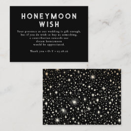 Celestial Black Wedding Honeymoon Wish Informatiekaartje