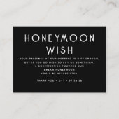 Celestial Black Wedding Honeymoon Wish Informatiekaartje (Voorkant)