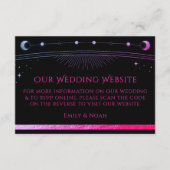 Celestial Black Wedding Website RSVP QR Code Informatiekaartje (Voorkant)