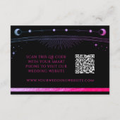 Celestial Black Wedding Website RSVP QR Code Informatiekaartje (Achterkant)