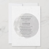 Celestial Black White Moon Wedding Invitation Kaart (Voorkant)
