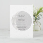 Celestial Black White Moon Wedding Invitation Kaart (Staand voorkant)