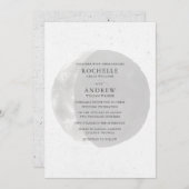 Celestial Black White Moon Wedding Invitation Kaart (Voorkant / Achterkant)