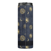 Celestial Blauw en Gouden Monogram Naam Thermosbeker (Achterkant)