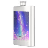 Celestial Blauw en Roze Galaxy Aangepaste Naam Flacon (Links)