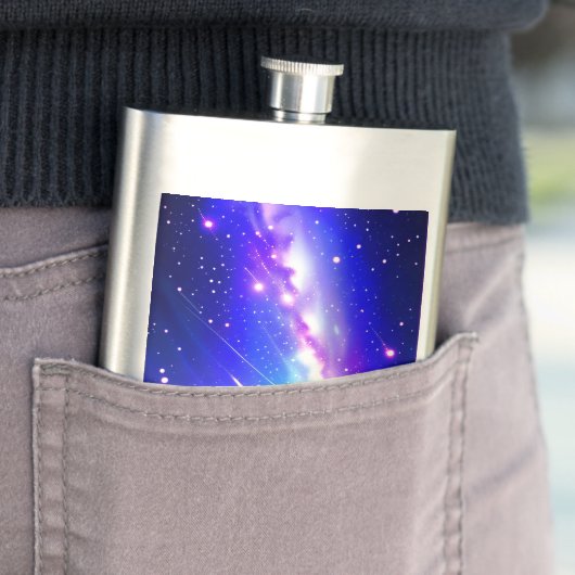 Celestial Blauw en Roze Galaxy Aangepaste Naam Flacon (Voorbeeld)