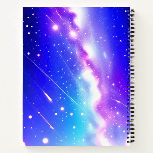 Celestial Blauw en Roze Galaxy Aangepaste Naam Notitieboek (Achterkant)