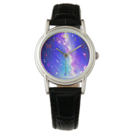 Celestial Blauw en Roze Galaxy Horloge