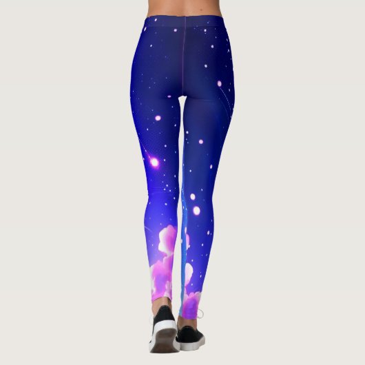 Celestial Blauw en Roze Galaxy Leggings (Achterkant)