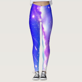 Celestial Blauw en Roze Galaxy Leggings
