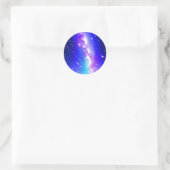 Celestial Blauw en Roze Galaxy Ronde Sticker (Tas)