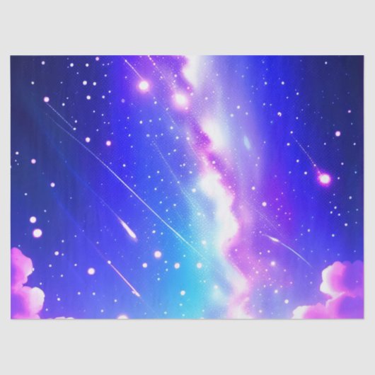 Celestial Blauw en Roze Galaxy Verjaardag Gift Wra Tissuepapier (Voorkant)