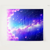 Celestial Blauw en Roze Galaxy Wall Art Wandkleed (Voorkant (horizontaal))