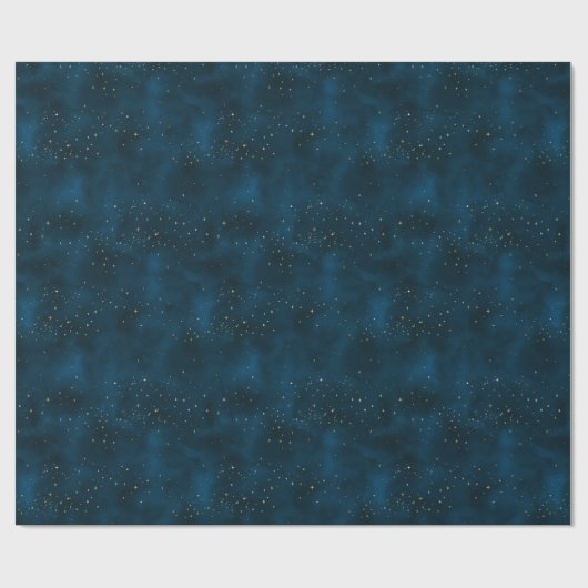 Celestial Blauwe en Witte Sterrennacht Cadeaupapier (Vlak)
