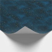 Celestial Blauwe en Witte Sterrennacht Cadeaupapier (Hoek)