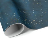 Celestial Blauwe en Witte Sterrennacht Cadeaupapier (Rol Hoek)