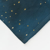 Celestial Blauwe en Witte Sterrennacht Fleece Deken (Hoek)