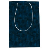 Celestial Blauwe en Witte Sterrennacht Medium Cadeauzakje (Voorkant)