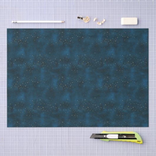 Celestial Blauwe en Witte Sterrennacht Tissuepapier (Craft)