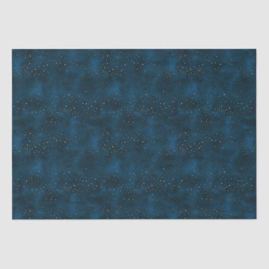 Celestial Blauwe en Witte Sterrennacht Tissuepapier (Voorkant)