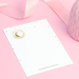 Celestial Blauwe Sterren Maan Bruiloft Notitiekaartje