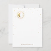 Celestial Blauwe Sterren Maan Bruiloft Notitiekaartje (Voorkant)