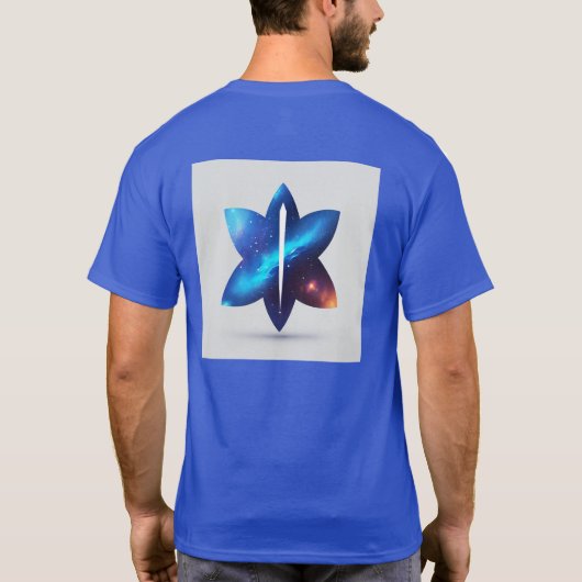 Celestial Blaze: Minimal Blur Fire Galaxy-sterren T-shirt (Achterkant)