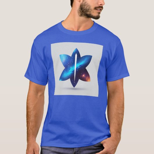 Celestial Blaze: Minimal Blur Fire Galaxy-sterren T-shirt (Voorkant)