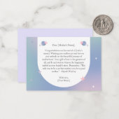 Celestial Bliss Baby shower Gefeliciteerd Kaart Notitiekaartje (Voorkant / Achterkant in situ)