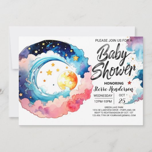 Celestial Bliss Baby shower Kaart (Voorkant)