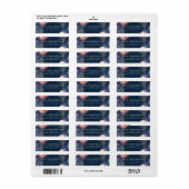 Celestial Bloemsterrenstelsel Navy Blauwe Retourad Etiket (Full Sheet)