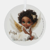 Celestial Bloom: Angelic Grace in Lace Glas Ornament (Achterkant)