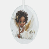 Celestial Bloom: Angelic Grace in Lace Glas Ornament (Voorkant links)