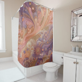 Celestial Bloom: een dans van sterrenstof en bloem Douchegordijn