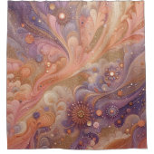 Celestial Bloom: een dans van sterrenstof en bloem Douchegordijn (Voorkant)