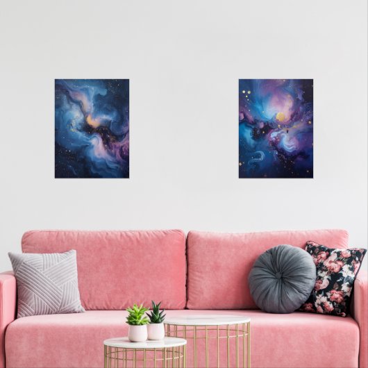 Celestial Bloom: een nevel in beweging Muurkunst Sets (Woonkamer)