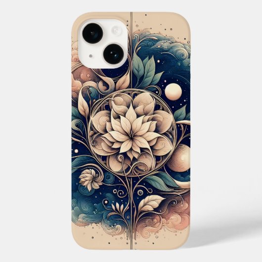 Celestial Bloom - Mystic Floral Moon Art Case-Mate iPhone Case (Achterkant)