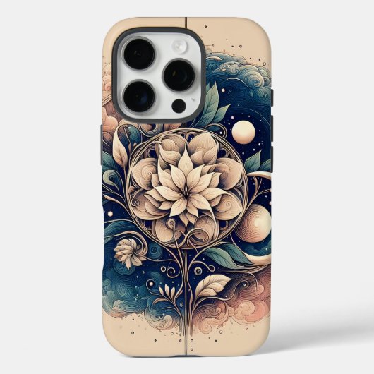 Celestial Bloom - Mystic Floral Moon Art Case-Mate iPhone Case (Achterkant)