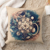 Celestial Bloom - Mystic Floral Moon Art Kussen (Deken)