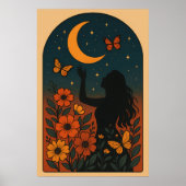 Celestial Bloom: Reaching for the Moon Poster (Voorkant)