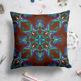 Celestial Bloom Star Pillow in Bruin Kussen