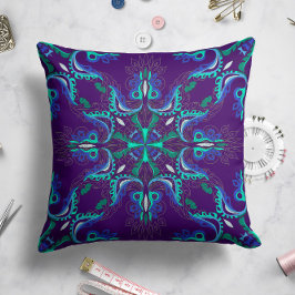 Celestial Bloom Star Pillow in Paarse kleuren Kussen