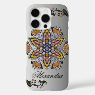 Celestial Bloom - Zwart-wit Mandala iPhone 16 Pro Hoesje